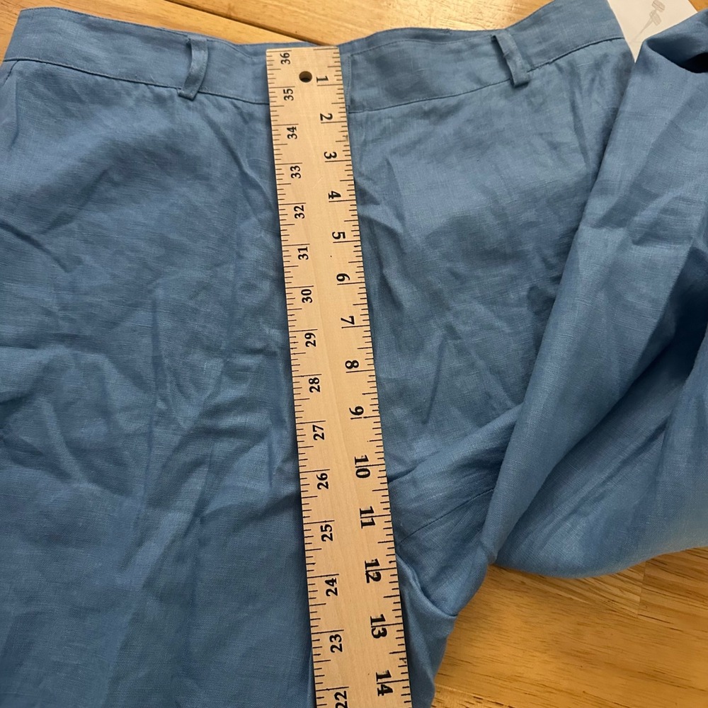 Nine West Linen Wide Leg Pants Blue Size 8 NWT High Rise Dress Trousers $89 MSRP - Picture 9 of 13